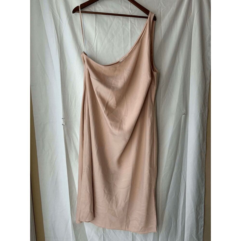 BHLDN One Shoulder Midi Dress in Champagne Womens Size 26W
